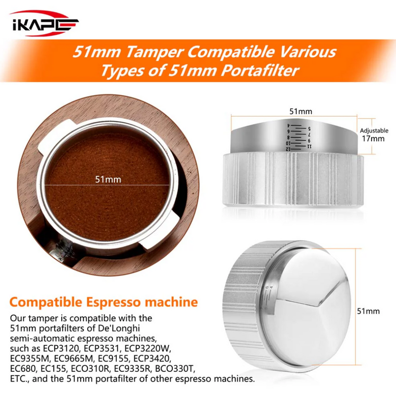 IKAPE Coffee Distributor & Hand Tamper (Various Sizes)