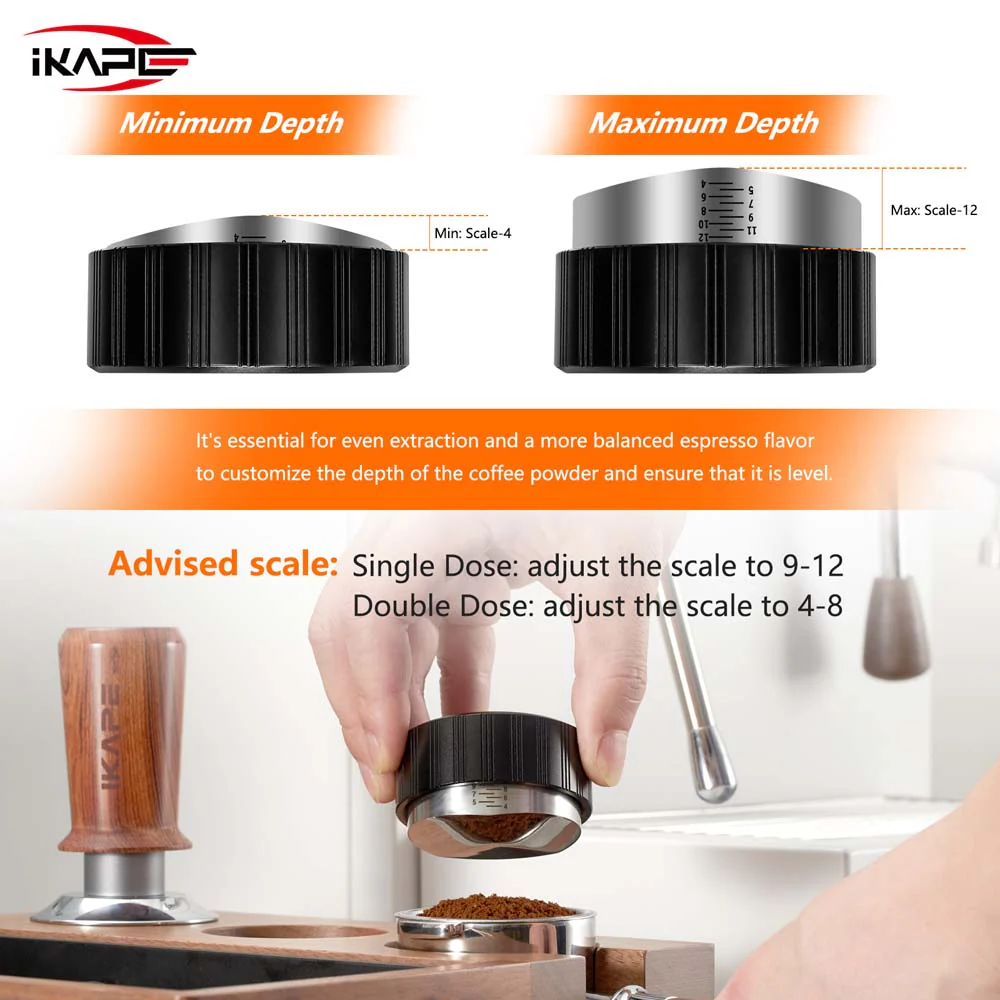 Adjustable Depth IKAPE Adjustable Depth Espresso Distributor (Various Sizes) – Cworks